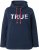 Ulla Popken TRUE Lettering Hoodie Navy Blue - Megztiniai ir džemperiai - 