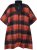 Ulla Popken Oversized Plaid Wing Collar Poncho Red Orange - Striukės - 