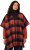 Ulla Popken Oversized Plaid Wing Collar Poncho Red Orange - Striukės - 