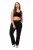 Ulla Popken Bootcut Elastic Waist Cotton French Terry Sport Pants Black - Ulla Popken - Ulla Popken didelių dydžių rūbai