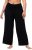 Ulla Popken Wide Leg Smocked Waist Knit Pants Black - Džinsai & Kelnės Didelėse Dydžiuose – Plus Size - 