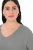 Ulla Popken Back To Basics V-Neck Relaxed Fit Cotton Tee Light Grey Melange - Marškinėliai - Moteriški marškinėliai