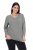 Ulla Popken Back To Basics V-Neck Relaxed Fit Cotton Tee Light Grey Melange - Marškinėliai - Moteriški marškinėliai