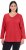Ulla Popken Back To Basics V-Neck Relaxed Fit Cotton Tee Salsa Red - Marškinėliai - 
