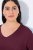 Ulla Popken Back To Basics V-Neck Relaxed Fit Cotton Tee Dark Berry - Marškinėliai - Moteriški marškinėliai