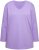 Ulla Popken Back To Basics V-Neck Relaxed Fit Cotton Tee Pale Lilac - Marškinėliai - 