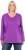 Ulla Popken Back To Basics V-Neck Relaxed Fit Cotton Tee Purple - Marškinėliai - 