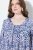Ulla Popken Allover Printed Pleated Long Sleeve Tee Dark Blue - Spausdinti marškinėliai moterims - Marškinėliai su raštais moterims