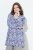 Ulla Popken Allover Printed Pleated Long Sleeve Tee Dark Blue - Spausdinti marškinėliai moterims - Marškinėliai su raštais moterims