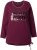 Ulla Popken Your Story Sequined Long Sleeve Tunic Tee Dark Ruby - Spausdinti marškinėliai moterims - 
