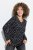 Ulla Popken Allover Printed Long Sleeve Tee Black - Spausdinti marškinėliai moterims - Marškinėliai su raštais moterims