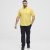 North Latitude Shirt Linen Cotton Short Sleeve TALL Yellow - TALL-dydžiai - Drabužiai aukštiems vyrams