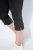Ulla Popken Bengaline Elastic Waist Stretch Capri Pants Black - Medžiaginės kelnės - Plataus kirpimo kelnės moterims