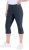 Ulla Popken Bengaline Elastic Waist Stretch Capri Pants Navy Blue - Džinsai & Kelnės Didelėse Dydžiuose – Plus Size - 