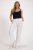 Ulla Popken Drawstring Elastic Waist Mary Fit Linen Pants Snow White - Džinsai & Kelnės Didelėse Dydžiuose – Plus Size - 