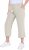 Ulla Popken Cool Linen Elastic Waist Capri Pants Brown - Džinsai & Kelnės Didelėse Dydžiuose – Plus Size - 