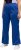 Ulla Popken Snap Placket Side Seam Wide Leg Recycled Polyester Knit Joggers Blue - Džinsai & Kelnės Didelėse Dydžiuose – Plus Size - 