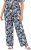 Ulla Popken Feather Print Elastic Waist Pants Blue - Džinsai & Kelnės Didelėse Dydžiuose – Plus Size - 