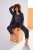 Ulla Popken Snake Print Elastic Waist Joggers Black - Džinsai & Kelnės Didelėse Dydžiuose – Plus Size - 