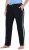 Ulla Popken Side Stripe Elastic Waist Joggers Black - Džinsai & Kelnės Didelėse Dydžiuose – Plus Size - 