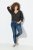 Ulla Popken Decorative Stitched Slim Leg Stretch Fit Jeans Blue Denim - Džinsai - Didelių dydžių moteriški džinsai