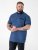 D555 Murray Printed Jacquard Collar & Cuff Short Sleeve Polo Blue - Polo marškinėliai - Polo marškinėliai - 2XL-8XL
