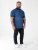 D555 Murray Printed Jacquard Collar & Cuff Short Sleeve Polo Blue - Polo marškinėliai - Polo marškinėliai - 2XL-8XL
