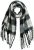 Ulla Popken Plaid Long Fringe Scarf Black - Aksesuarai - 
