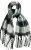 Ulla Popken Plaid Long Fringe Scarf Black - Aksesuarai - 
