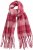 Ulla Popken Plaid Long Fringe Scarf Aubergine - Aksesuarai - 