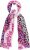 Ulla Popken Rainbow Leopard Print Scarf Pink - Aksesuarai - 