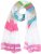 Ulla Popken Pink Lettering Border Print Scarf Snow White - Aksesuarai - 