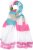Ulla Popken Pink Lettering Border Print Scarf Snow White - Aksesuarai - 
