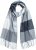 Ulla Popken Checked Fringed Hem Scarf Light Grey Melange - Aksesuarai - 