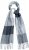 Ulla Popken Checked Fringed Hem Scarf Light Grey Melange - Aksesuarai - 