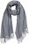 Ulla Popken Ribbed Knit Fringed Hem Scarf Grey Melange - Aksesuarai - 