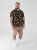 D555 Gordon Hawaiian AOP Cuvan Collar Resort Short Sleeve Black - Marškiniai - Marškiniai - 2XL-8XL