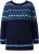 Ulla Popken Norwegian Style Pastel Tone Long Sleeve Sweater Ink Blue - Megztiniai ir džemperiai - 