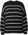 Ulla Popken Oversized Striped Balloon Sleeve Sweater Black - Megztiniai ir džemperiai - 