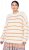 Ulla Popken Oversized Striped Balloon Sleeve Sweater Off-White - Megztiniai ir džemperiai - 