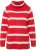 Ulla Popken Stripe Fine Knit Turtleneck Sweater Light Red - Megztiniai ir džemperiai - 