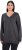 Ulla Popken Casual V-Neck Long Sleeve Sweater Charcoal Grey Melange - Megztiniai ir džemperiai - 