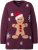 Ulla Popken Gingerbread Man Christmas Sweater Dark Wine Red - Megztiniai ir džemperiai - 