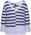 Ulla Popken Split Stripe Long Sleeve V-Neck Sweater Blue Grey - Megztiniai ir džemperiai - 
