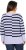 Ulla Popken Split Stripe Long Sleeve V-Neck Sweater Blue Grey - Megztiniai ir džemperiai - 