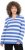 Ulla Popken Striped Polo Collar Long Sleeve Sweater Aegean Blue - Megztiniai ir džemperiai - 