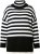 Ulla Popken Striped Stand-Up Collar Sweater Black - Megztiniai ir džemperiai - 