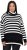 Ulla Popken Striped Stand-Up Collar Sweater Black - Megztiniai ir džemperiai - 