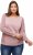 Ulla Popken Mixed Knit Patch Look Sweatshirt Old Pink - Megztiniai ir džemperiai - 