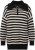 Ulla Popken Striped Troyer Collar Sweater Black - Megztiniai ir džemperiai - 